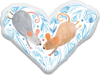 Produktbild von Mr. & Mrs. Panda Kuschelkissen Mäuse Herz 70 cm - Weiß - Geschenk, Stofftier, für Immer, Dekokissen, Plüschtier, Zierkissen, Pärchen, Liebe, Freundin, Kuscheltier
