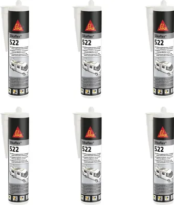 Produktbild von 6x Sikaflex 522 weiß 300 ml dauerelastisch, überlackierbar, breites Haftspektrum für Wohnwagen und Wohnmobil