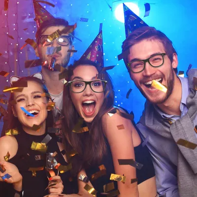 Immagine prodotto di Occhiali da costume neri, set da 12 per feste