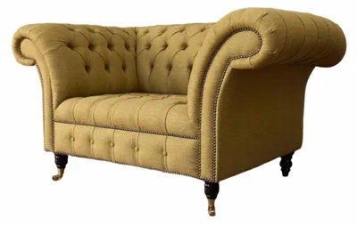 Obrázek produktu pro Chesterfield Křeslo Design Čalounění Pohovka Gauč Hnědý textilní nábytek