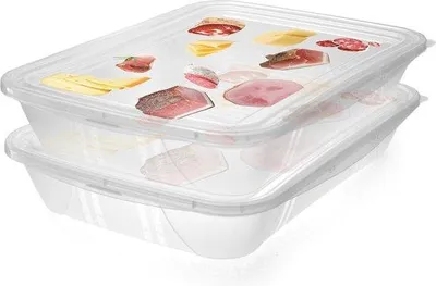 Produktbild von Kühler und Mikrowellenbehälter Set, 3-teilig, Rechteckig, 1,5 Liter