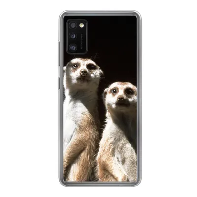 Produktbild von MuchoWow® Handyhülle Schutzhülle Hülle für Samsung Galaxy A41 Schwarz - Erdmännchen - Tiere Silikon Softcase Handy Hülle - Mobiltelefon