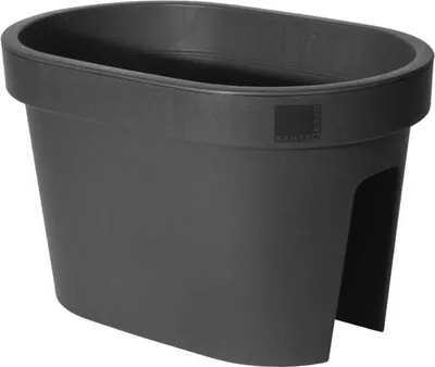 Produktbild von Balkonkasten, Deko-Blumentopf anthrazit, 27 x 40 x 25 cm