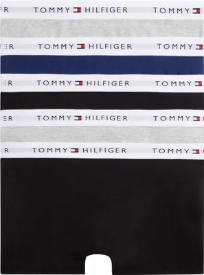 Produktbild von Tommy Hilfiger Jungen 5er Pack Boxershorts Trunks mit Logobund, Mehrfarbig (L Gr
