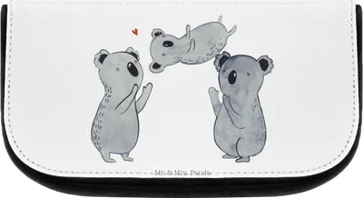 Produktbild von Mr. & Mrs. Panda Kulturtasche Koalas Feiern - Weiß - Geschenk, fächertasche, kosmetiktäschchen, kulturtäschchen, Make-Up Tasche, Geburtstag, Herz, Täschchen, Eltern