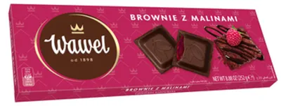 Obrázek produktu pro Čokoládový koláček Wawel s malinovou náplní 252 G
