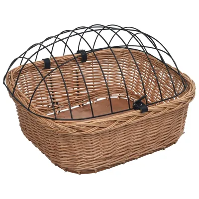 Produktbild von vidaXL Fahrradkorb Vorne mit Deckel 50x45x35 cm Natur Weide