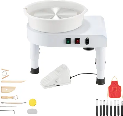 Produktbild von Töpferscheibe Töpferformmaschine 28 cm Keramik-Radformmaschine mit einstellbarem Pedal & abnehmbarem Becken