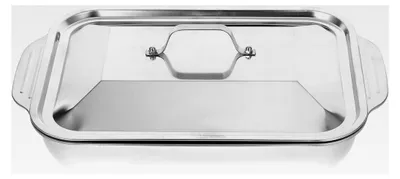 Produktbild von Rechteckiger Bräter aus Edelstahl mit Deckel und Antihaftbeschichtung für den Backofen