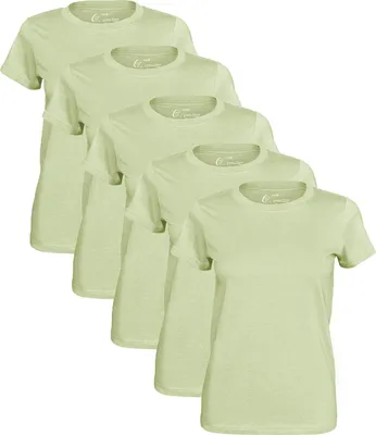 Produktbild von Cotton Prime® 5 Stück Damen T-Shirt O-Neck - Tee M light khaki