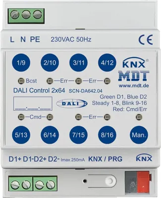 Image de MDT DALI Control 2x64 Gateway, 4TE, REG, 1 pièce.