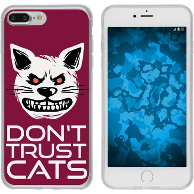 Produktbild von PhoneNatic Case kompatibel mit Apple iPhone 7 Plus / 8 Plus Silikon-Hülle Crazy Animals Katze M1