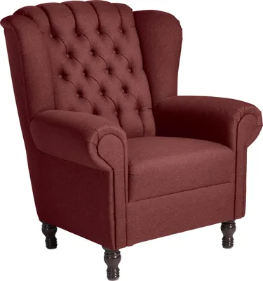 Produktbild von Max Winzer Ohrenbackensessel Vary - Flachgewebe rot - Maße: 91 x 90 x 101 cm