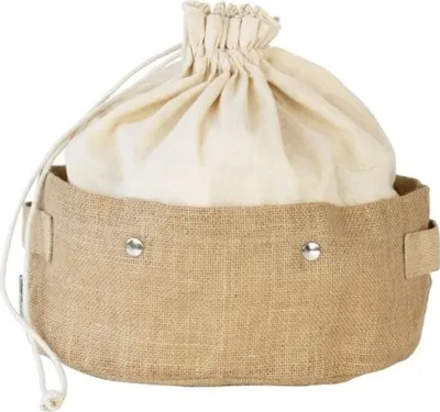 Produktbild von Aufbewahrungskorb, herausnehmbare Tasche, holzfarbig, 19,5 x 15 cm - Kieselstein