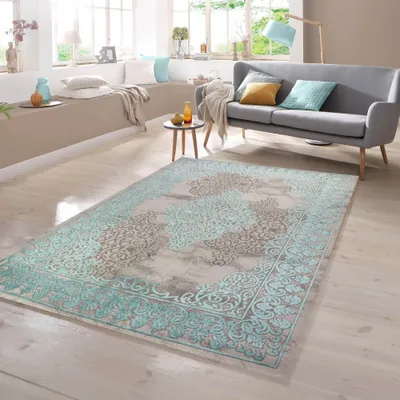 Produktbild von Teppich Vintage in Türkis Grau Größe - 160 x 230 cm