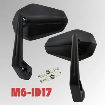 Image de Rétroviseur d'extrémité de guidon SOLID 2 noir M6 / ID17