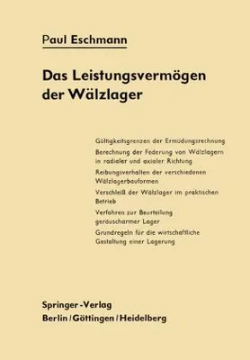 Obrázek produktu pro Das Leistungsvermögen der Wälzlager