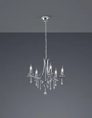 Immagine prodotto di Lampadario LUCERNA argento 5xE14x40W cristallo, dimensioni: 150x52x52 cm, IP20 Trio