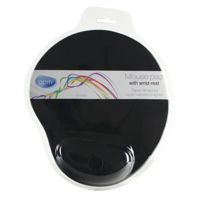 Immagine prodotto di Tappetino per mouse APM con poggiapolsi - Tessile / Gel - Nero