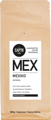 Produktbild von MEXIKO Espresso ganze Bohne | Mild, Minimale Säure, Haselnuss, Feinwürzig | 500 g | Specialty Coffee aus Direkthandel