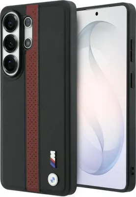 Obrázok produktu pre BMW MagSafe puzdro Galaxy S26 Ultra umelá koža čierna pruhy červené logo kovové