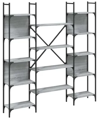 Produktbild von vidaXL Bücherregal Grau Sonoma 155,5x24x166,5 cm Holzwerkstoff