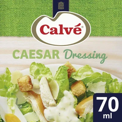 Produktbild von Calvé Caesar Dressing 70 ml – Cremiges, würziges Salatdressing im Portionsformat