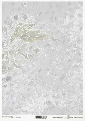 Produktbild von ITD Reispapier Decoupage Bastelpapier, R2008 Blumenkollage, grau