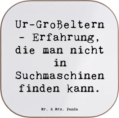 Produktbild von Mr. & Mrs. Panda Personalisierter Bierdeckel Ur-Großeltern Weisheit - Weiß - Geschenk, Lebenserfahrung, bedruckt, Personalisierte Untersetzer, Familienmitglieder, Familie