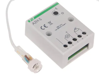 Zdjęcie produktu dla F&F | Czujnik zmierzchowy AZH-S - 16A - 230V - IP65 - Zewnętrzna sonda - Regulowana czułość światła