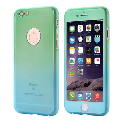 Productafbeelding van Beschermhoes voor Samsung Galaxy S6, volledige hoes met schermbescherming, 360 graden, blauw