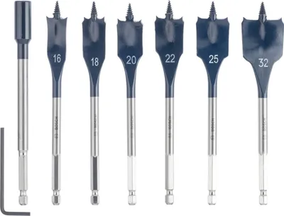 Produktbild von Bosch Flachfräsbohrer Set Self Cut Speed, 7 teilig, 16 bis 32 mm
