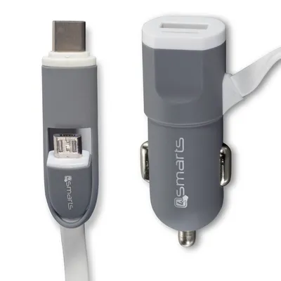Obrázok produktu pre 4smarts Basic MultiCord nabíjačka do auta Micro USB biela, 468478