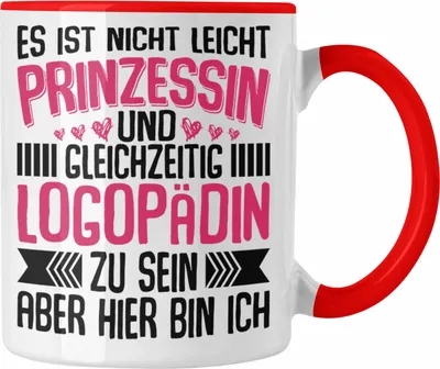 Produktbild von Trendation - Logopädin Spruch Tasse Geschenk Logopädie (Rot)