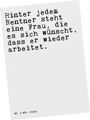 Produktbild von Mr. & Mrs. Panda Postkarte Hinter jedem Rentner steht... - Weiß - Geschenk, Ansichtskarten, Spruch Sprüche Weisheiten Zitate Lustig Weisheit Worte, Ansichtskarte