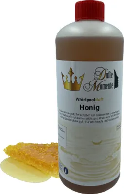 Produktbild von Dufte Momente | Whirlpool Duft 1 Liter Honig | mit naturreinen und natürlichen ätherischen Ölen | kein Schaum | vegan und ohne Tierversuche