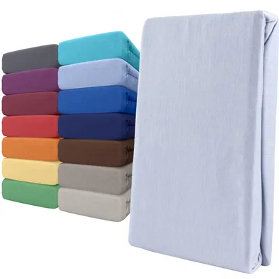 Produktbild von Spannbettlaken 100% Baumwolle Jersey 90x200 cm - 100x200 cm Weiß