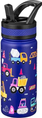 Obrázok produktu pre Malá termoska 550 ml, nerezová, bez BPA, nepretekajúca, s uchom, do školy, modrá