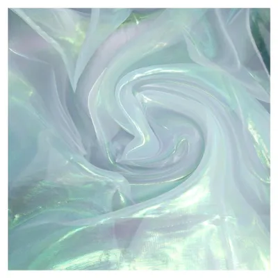 Produktbild von Holografischer Stoff mit Pailletten-Farbverlauf, 150 cm, Organza-Spitze für Hochzeit, Fotografie, Hintergrund, Kleid, Party, DIY-Zubehör, Weiß