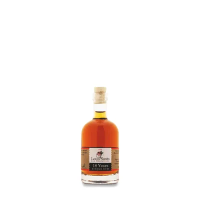 Produktbild von Louis Santo - Premium Single Rum 18 Jahre | Bourbon Cask | 0,1l Miniatur Probierflasche | Ideal als Geschenk | 44% Vol.