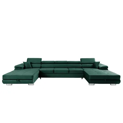 Produktbild von MUFFO Ecksofa U-Form ALONZO MAXI U mit Schlaffunktion 125x318 Velours Grün