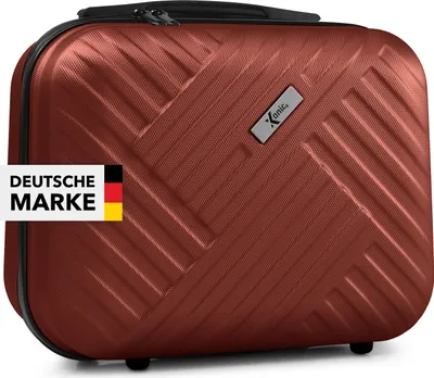 Produktbild von Xonic Kosmetikkoffer Damen – Beauty Case Hartschale für Reisen – Robustes Beautycase Damen mit Tragegriff – Kosmetik Koffer leicht & stabil – Beautycase Damen Hartschale (Weinrot)
