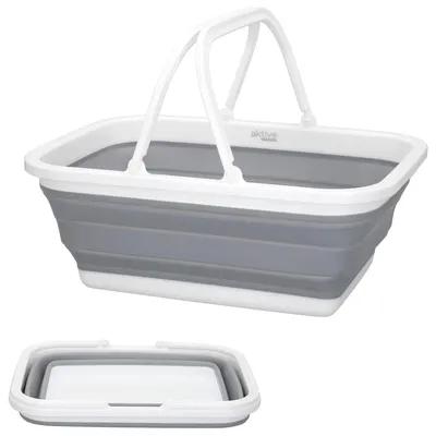 Productafbeelding van Opvouwbare camping- en picknickmand met handgrepen, inhoud 8,5L