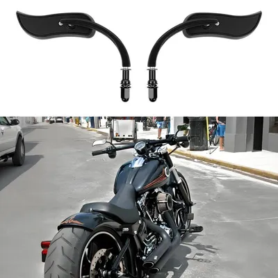 Image de Rétroviseur de moto, diamètre 8 mm ou 10 mm, forme en "T", pivot à 360 degrés, couleur noire, pour Harley