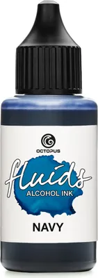 Produktbild von Octopus Fluids Alkohol-Tinte Navy, Alkohol-Tinte für Fluid Art und Resin Art, blau