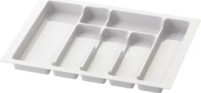 Produktbild von Sossai Besteckeinsatz Divio für Schubladen 60cm | 53 x 43 cm | Weiß Besteckkasten Schubladeneinsatz