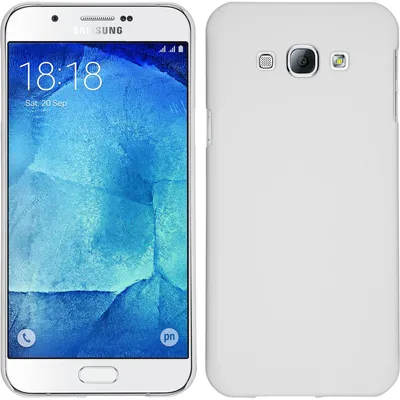 Produktbild von PhoneNatic Case kompatibel mit Samsung Galaxy A8 (2015) - Hülle weiß gummiert Hard-case + 2 Schutzfolien