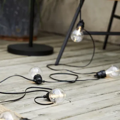 Produktbild von LED Outdoor-Lichterkette ,Selecta' mit 10 x austauschbaren E12 Leuchtmitteln, Timer, strombetrieben, warmweiß, L 7,2 Meter