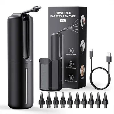 Produktbild von Ohrenreiniger，Ohrenschmalz Entferner Set, elektrischer Ohrenreiniger mit 4 Reinigungsmodi, IP67 Ohrspülsystem