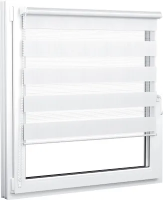 Produktbild von Doppelrollo Fenster ohne Bohren 115x130cm weiß JALOUSIESCOUT